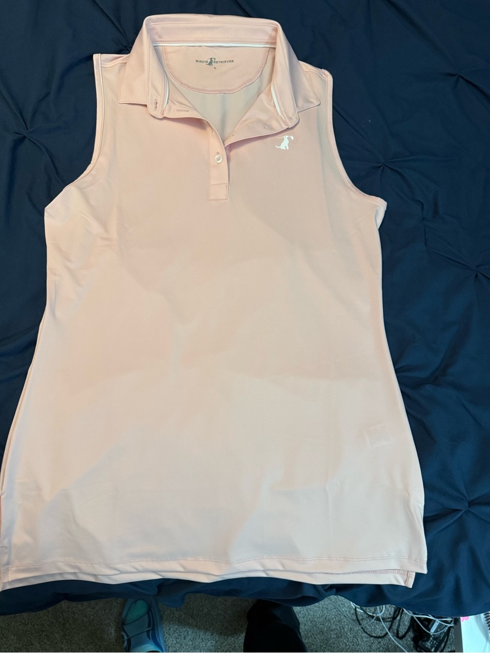 Birdie Retriever Soft Blush Sleeveless Polo Tank